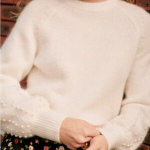 Sezane RIDLEY JUMPER, Ecru, Size Small, Like New
